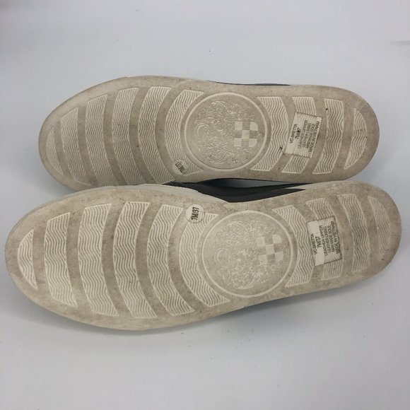 Vince Camuto Black Leather Perf Slip on Slides 7 - Picture 3 of 5